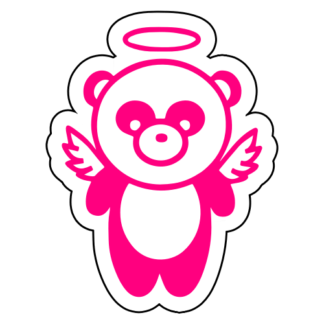 Angel Panda Wings Sticker (Hot Pink)